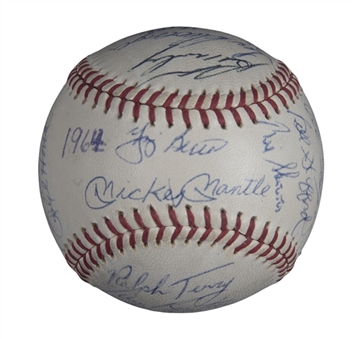 1962 World Series Champions New York Yankees Team Signed OAL Cronin Baseball With 25 Signatures Including Mantle, Maris & Berra (JSA)